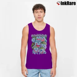 Men’s Bulbasaur Pokemon Retro Custom Graphic Tank Top in purple | Breathable, Active-Friendly Design