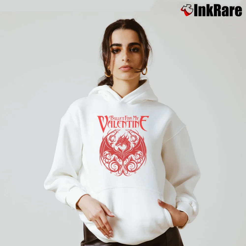 Women’s Bullet For My Valentine Band Cozy Hoodie in white | Warm, Structured, Stylish