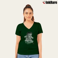 Women’s Burn Notice Chuck Finley Quote V-Neck Tee in forest green | Chic Neckline, Soft Texture