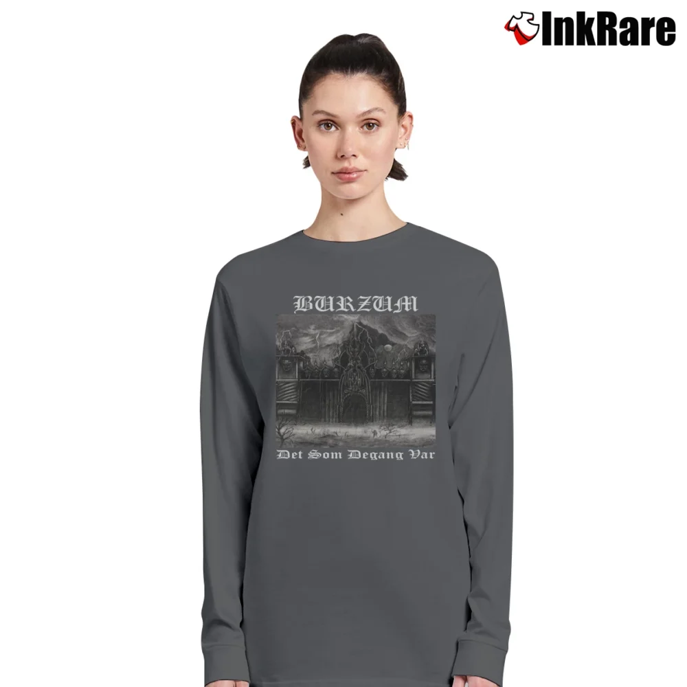 Women’s Burzum 90s Black Metal Long-Sleeve Top in charcoal | Sleek, Versatile, All-Season