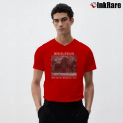 Men’s Burzum 90s Black Metal V-Neck Tee in red | Sharp, Breathable, Everyday Staple