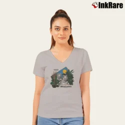Women’s Busch Gardens Tiger Extinction Theme Park V-Neck Tee in sport grey | Chic Neckline, Soft Texture