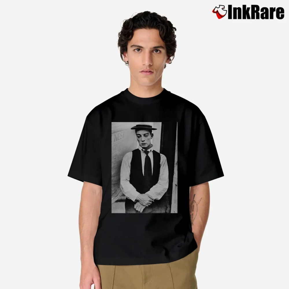 Men’s Buster Keaton Our Hospitality Classic T-Shirt in black | Soft, Breathable Everyday Wear