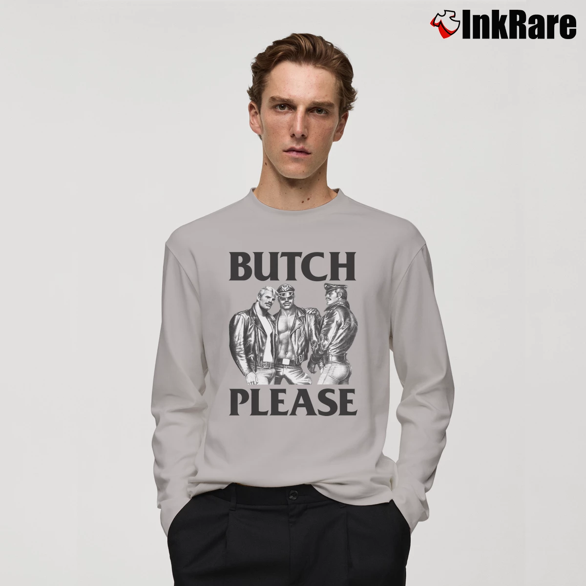 Men’s Butch Please Long-Sleeve Shirt in sport grey | Sleek, Lightweight, Year-Round Wear