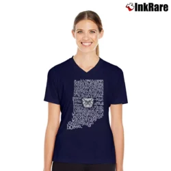 Women’s Butler Bulldogs Indiana Back Home V-Neck Tee in navy | Chic Neckline, Soft Texture