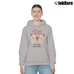 Women’s Butterfly Rolling Stones Live At Hyde Park for Rock Fans Cozy Hoodie in sport grey | Warm, Structured, Stylish