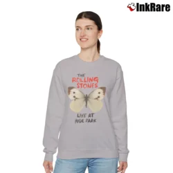 Women’s Butterfly Rolling Stones Live At Hyde Park for Rock Fans Relaxed Sweatshirt in sport grey | Soft, Laid-Back Vibe