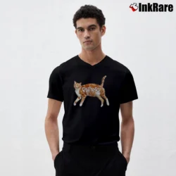 Men’s Butters The Cat V-Neck Tee in black | Sharp, Breathable, Everyday Staple