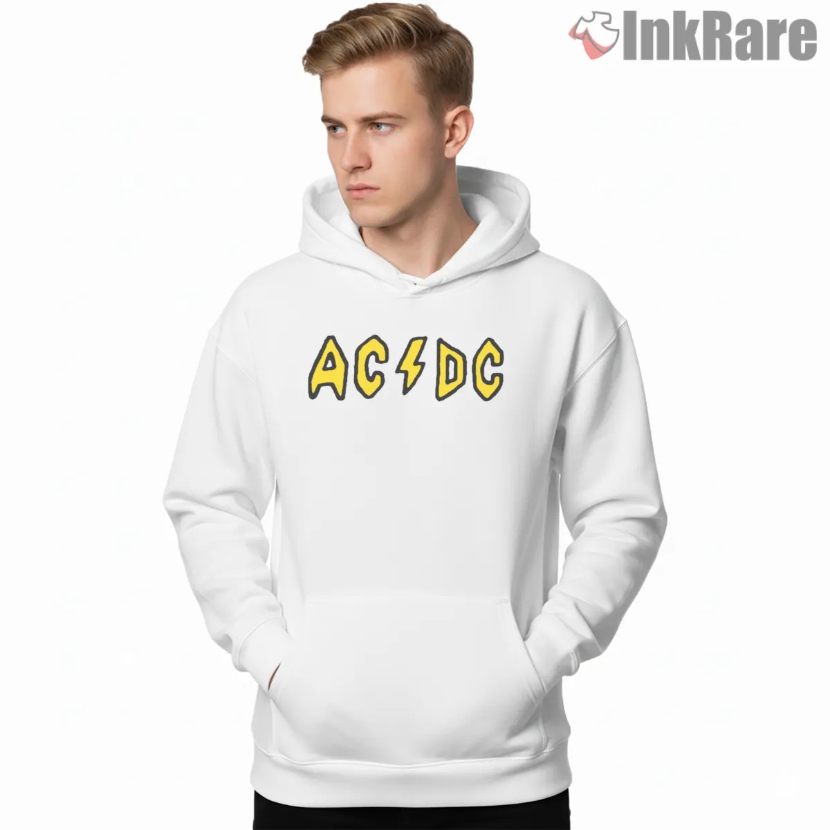 Butthead Ac Dc Logo Costume Parody Shirt on white hoodie for men graphic tee