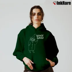 Women’s Butthole Surfers Graphic Cozy Hoodie in forest green | Warm, Structured, Stylish