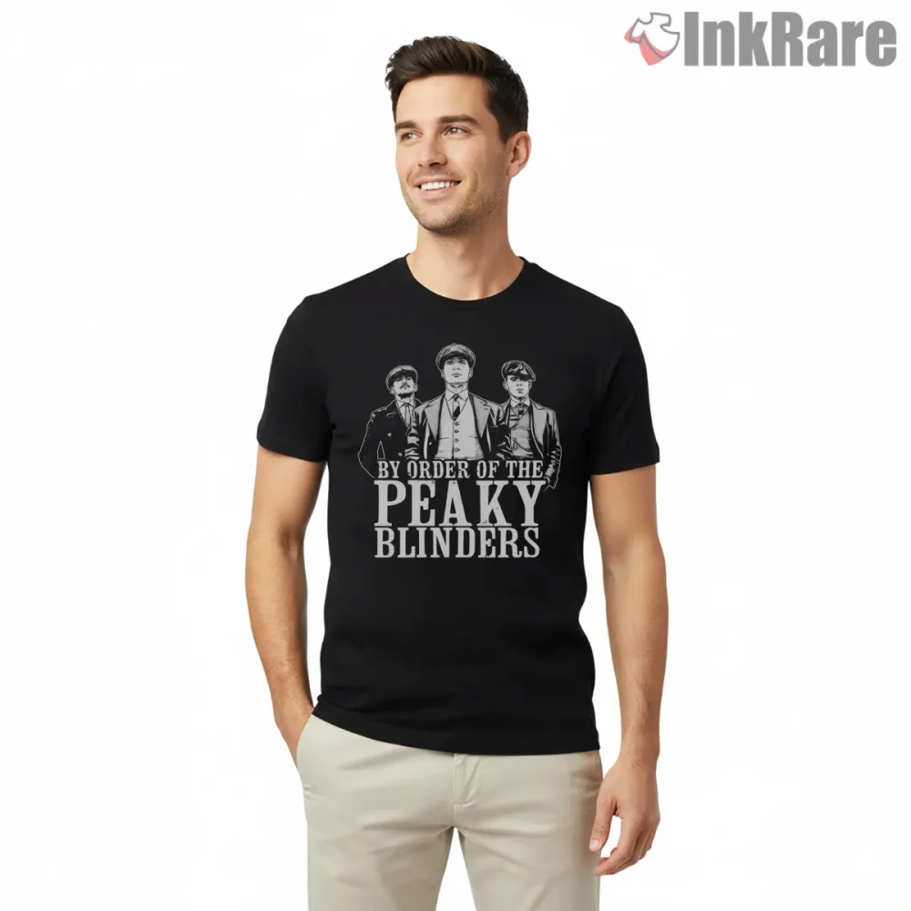 By Order Of The Peaky Blinders Gang Family Graphic Shirt on black short sleeve shirt for men graphic tee