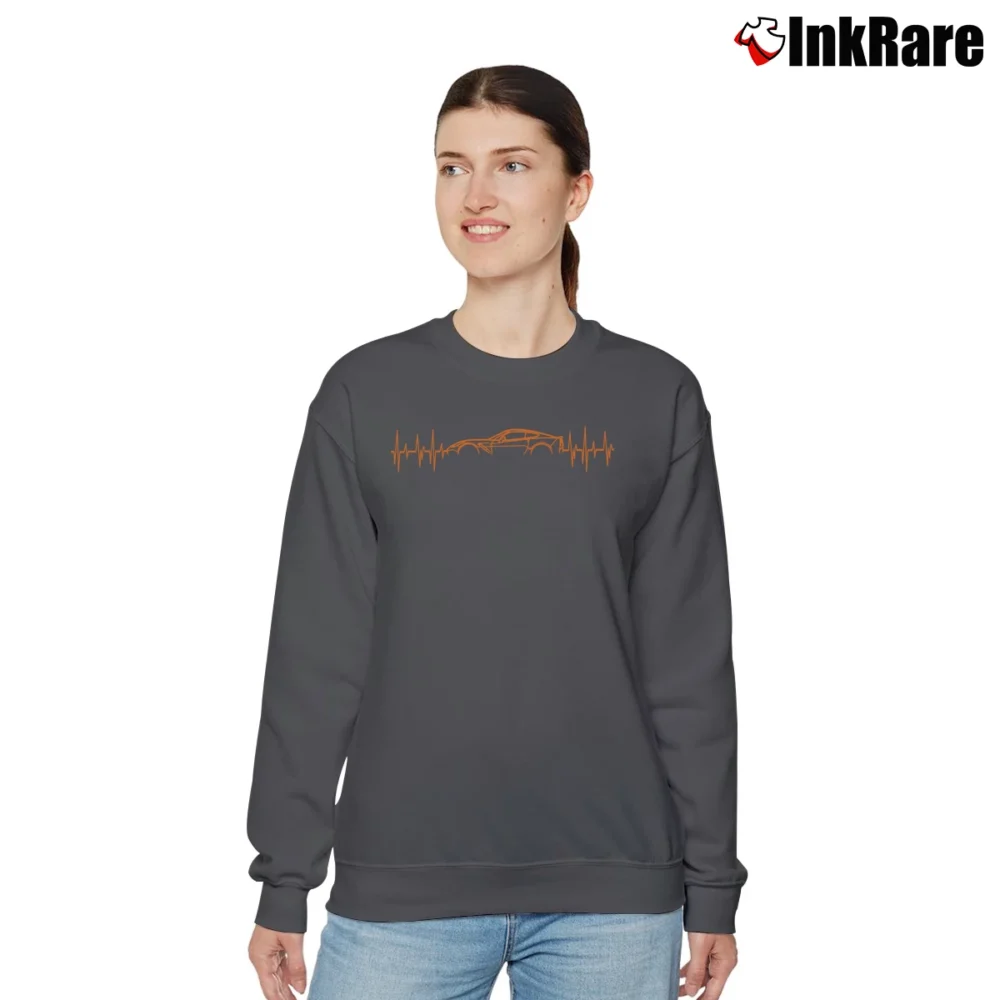 Women’s c7 corvette car heartbeat for American Muscle Fans Relaxed Sweatshirt in charcoal | Soft, Laid-Back Vibe