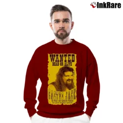 Men’s cactus jack dead or alive for Hardcore Wrestling Fans Crewneck Sweatshirt in maroon | Cozy Fabric, Clean Style