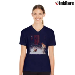 Women’s Cactus Jack vs Terry Funk IWA Japan for Hardcore Wrestling Fans V-Neck Tee in navy | Chic Neckline, Soft Texture