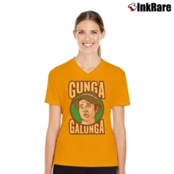 Women’s Caddyshack Carl Spackler Gunga Galunga V-Neck Tee in orange | Chic Neckline, Soft Texture