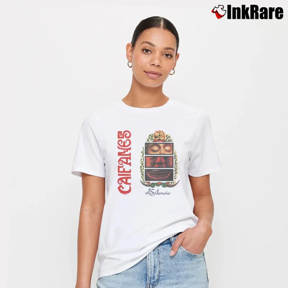 Women’s Caifanes Classic Music Band Graphic Signature T-Shirt in white | Soft, Flattering Fit