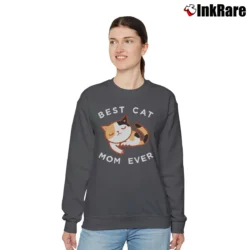 Women’s Calico Cat Mom Best Kitty Mother Gift Relaxed Sweatshirt in charcoal | Soft, Laid-Back Vibe