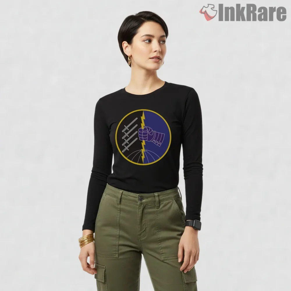 Call Of Duty Combat Communications Lightning Signal Shirt on black long sleeve shirt for women graphic tee