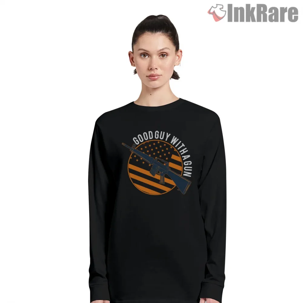 Call Of Duty Good Guy With A Gun Flag Emblem Shirt on black long sleeve shirt for women graphic tee