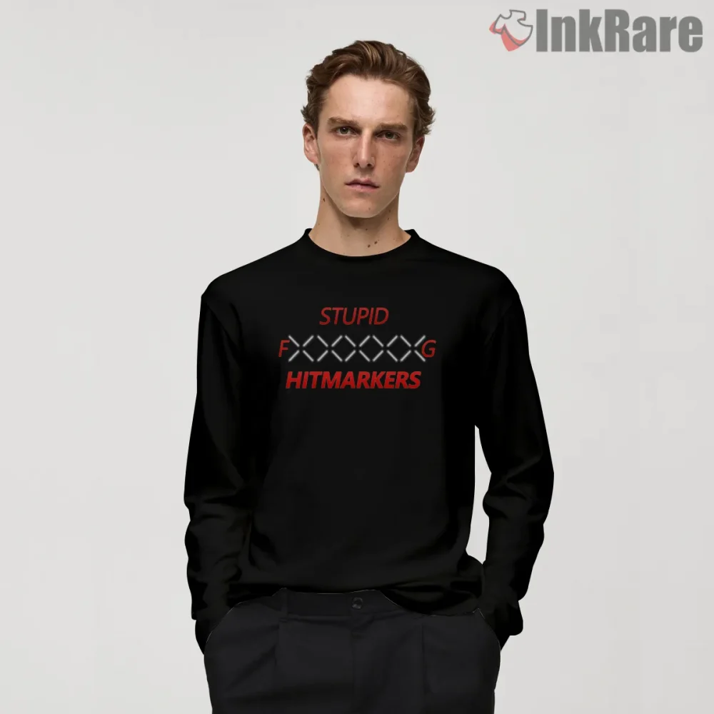 Call Of Duty Hitmarker Rage Gamer Humor Shirt on black long sleeve shirt for men graphic tee