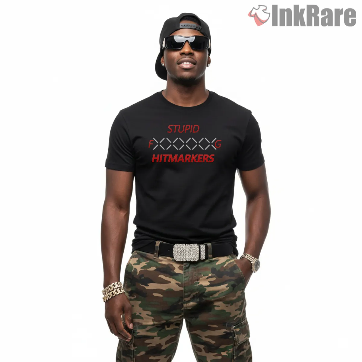 Call Of Duty Hitmarker Rage Gamer Humor Shirt on black short sleeve shirt for men graphic tee