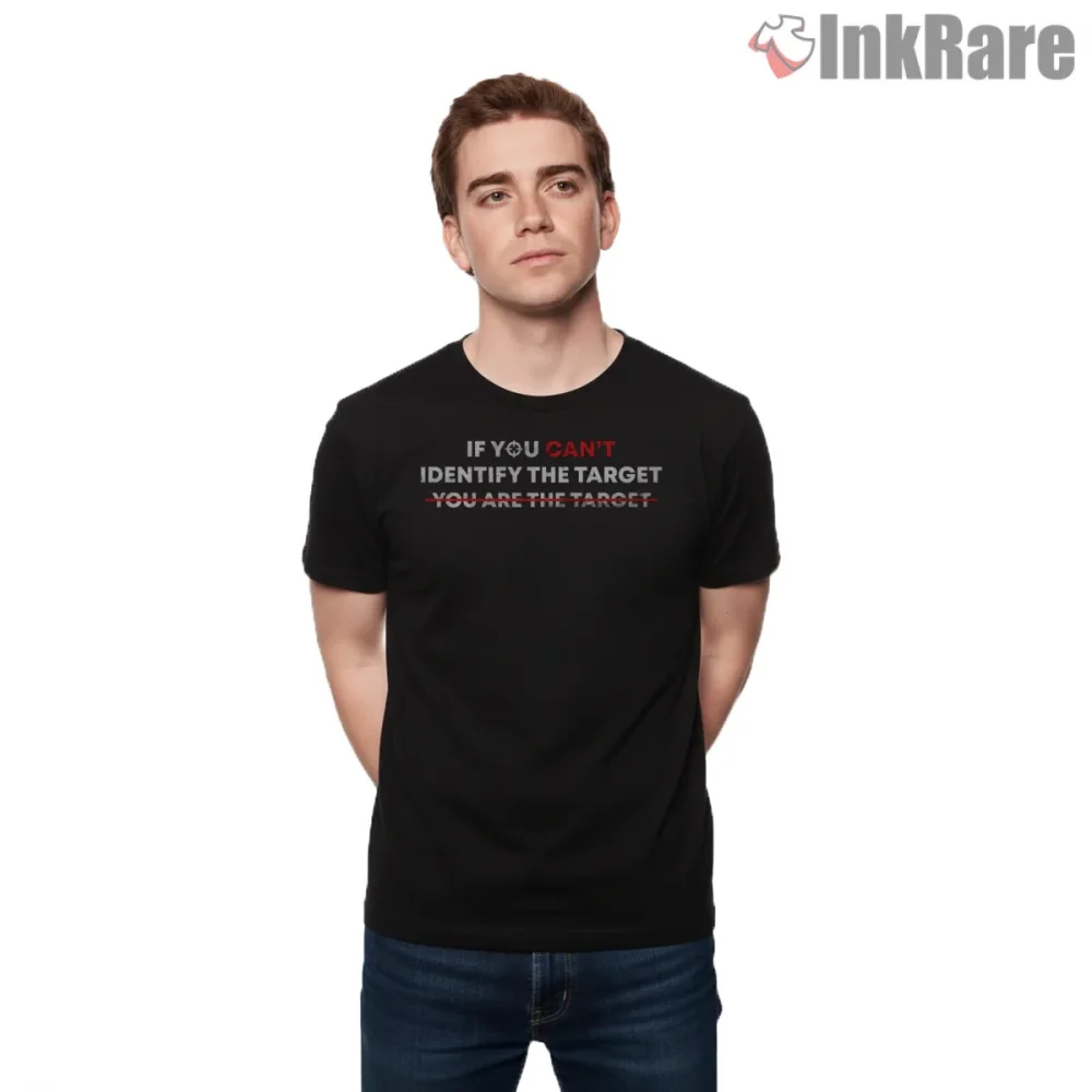 Call Of Duty Identify The Target Tactical Quote Shirt on black short sleeve shirt for men graphic tee