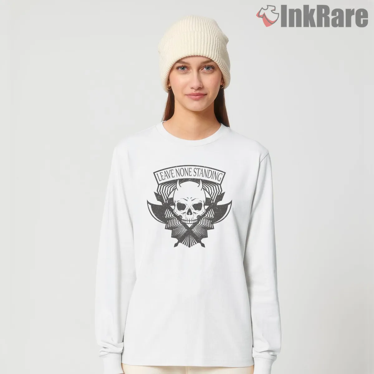 Call Of Duty Leave None Standing Skull Emblem Long Sleeve White Call Of Duty Leave None Standing Skull Emblem Shirt on white long sleeve shirt for women graphic tee
