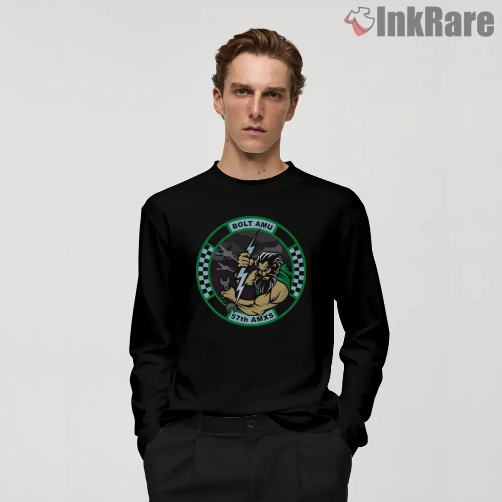 Call Of Duty Military Squadron Bolt Amu Crest Shirt on black long sleeve shirt for men graphic tee