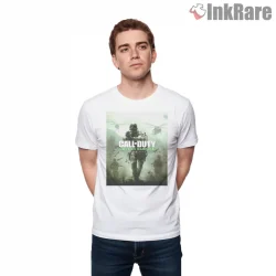 Call Of Duty Modern Warfare Soldier Poster Shirt on white short sleeve shirt for men graphic tee
