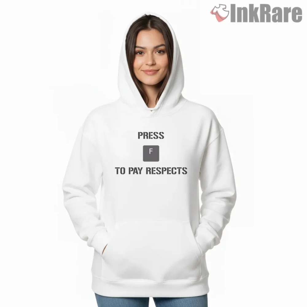 Call Of Duty Press F To Pay Respects Meme Shirt on white hoodie for women graphic tee