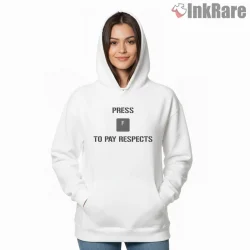 Call Of Duty Press F To Pay Respects Meme Shirt on white hoodie for women graphic tee