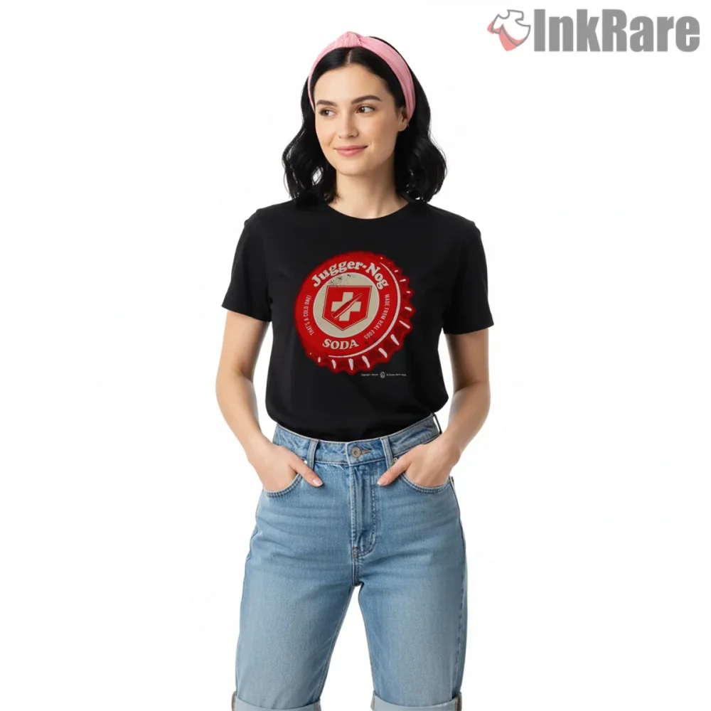 Call Of Duty Zombies Jugger Nog Retro Bottlecap Shirt on black short sleeve shirt for women graphic tee
