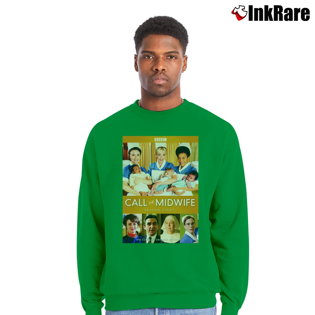 Men’s Call The Midwife Season 8 Crewneck Sweatshirt in irish green | Cozy Fabric, Clean Style
