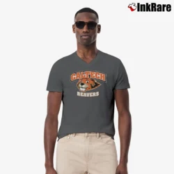 Men’s Caltech Basic Mascot Logo Unisex V-Neck Tee in charcoal | Sharp, Breathable, Everyday Staple
