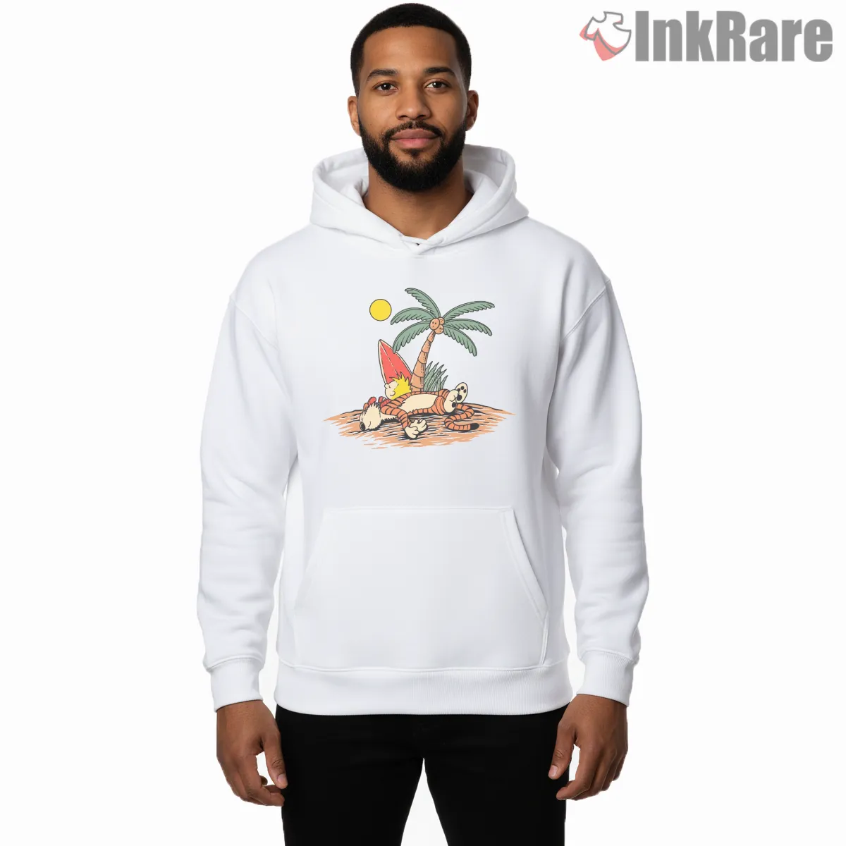 Calvin And Hobbes Beach Nap Dream Shirt on white hoodie for men graphic tee