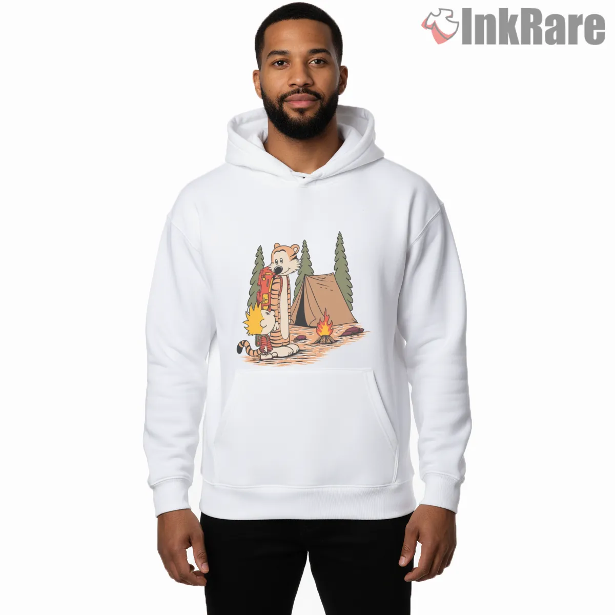 Calvin And Hobbes Cozy Campfire Night Shirt on white hoodie for men graphic tee