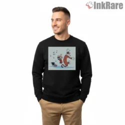 Calvin And Hobbes Groovy Music Dance Floor Shirt on graphic shirt for men graphic tee