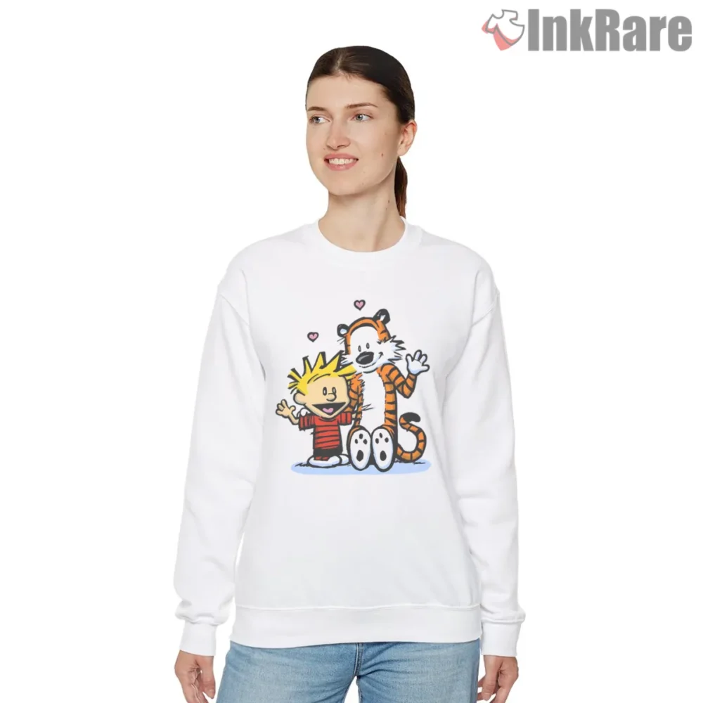 Calvin And Hobbes Hearts And Hugs Shirt on graphic shirt for women graphic tee