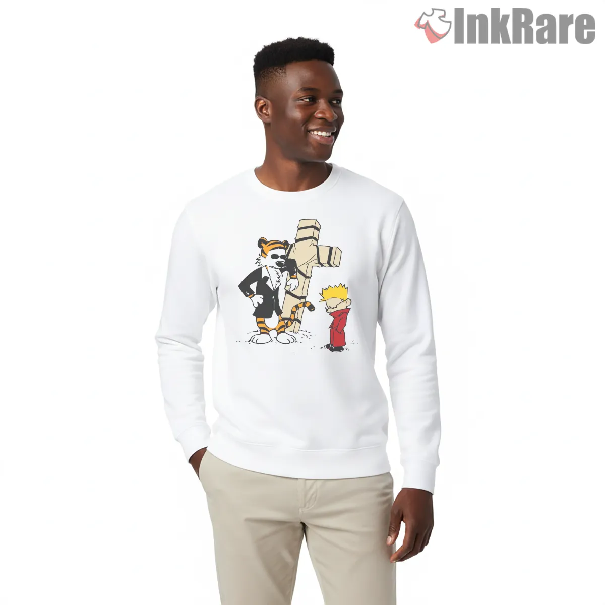 Calvin And Hobbes Noir Reflection Shirt on graphic shirt for men graphic tee