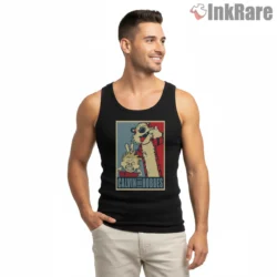 Calvin And Hobbes Pop Art Poster Shirt on black tank top for men graphic tee