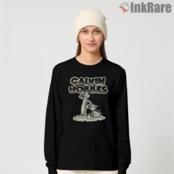 Calvin And Hobbes Retro Hiking Quest Shirt on black long sleeve shirt for women graphic tee