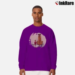 Men’s Calvin And Hobbes Thomas Tiger Bench Long-Sleeve Shirt in purple | Sleek, Lightweight, Year-Round Wear