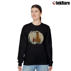 Women’s Calvin And Hobbes Thomas Tiger Bench Relaxed Sweatshirt in black | Soft, Laid-Back Vibe