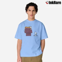 Men’s Calvin And Hobbes Tiger On Doghouse Snoopy Classic T-Shirt in light blue | Soft, Breathable Everyday Wear