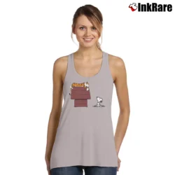 Women’s Calvin And Hobbes Tiger On Doghouse Snoopy Tank Top in sport grey | Lightweight, Movement-Friendly
