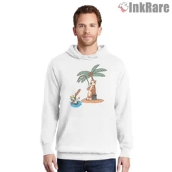 Calvin And Hobbes Tropical Fishing Gag Shirt on white hoodie for men graphic tee