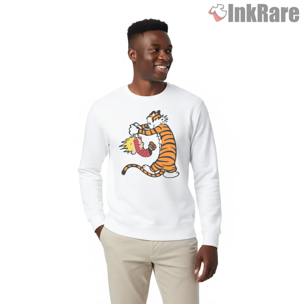 Calvin And Hobbes Upside Down Playtime Shirt on graphic shirt for men graphic tee