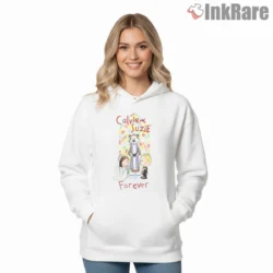Calvin And Suzie Forever With Hobbes Shirt on white hoodie for women graphic tee