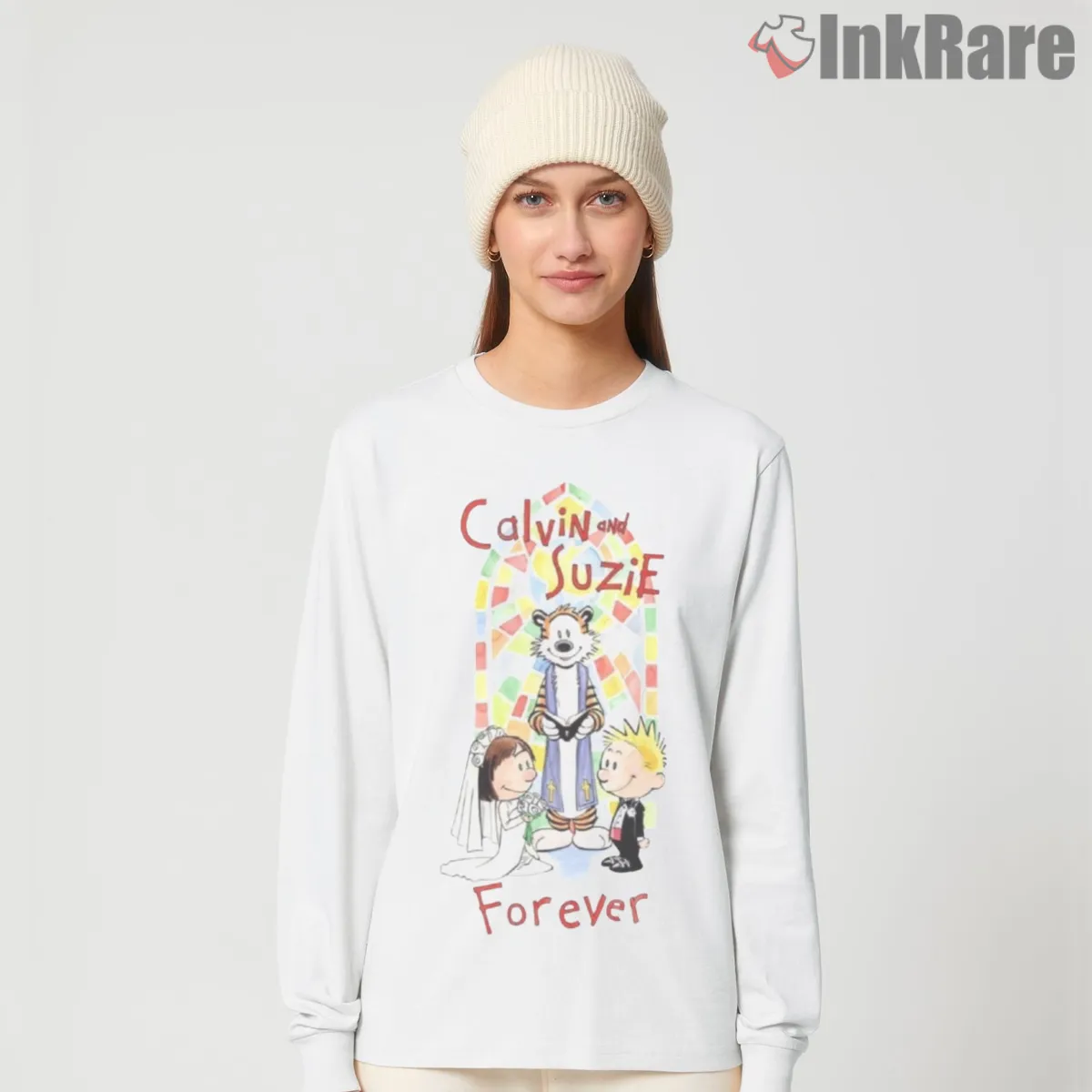 Calvin And Suzie Forever With Hobbes Shirt on white long sleeve shirt for women graphic tee