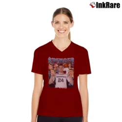 Women’s Cam Spencer Memphis Grizzlies for NBA Fans V-Neck Tee in maroon | Chic Neckline, Soft Texture